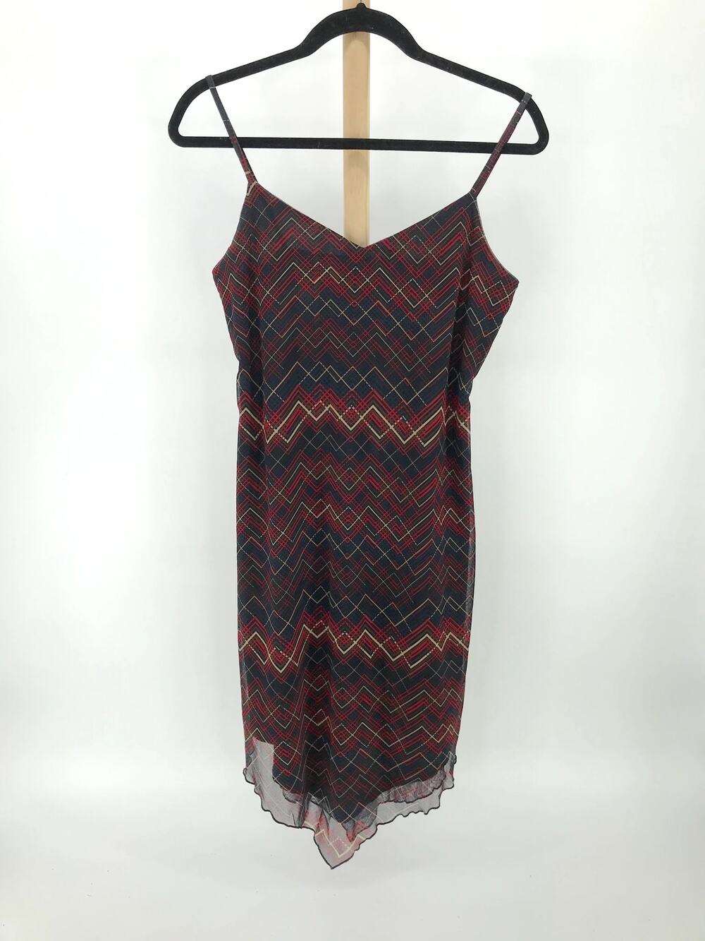 xhilaration y2k striped mini asymmetrical slip dress
